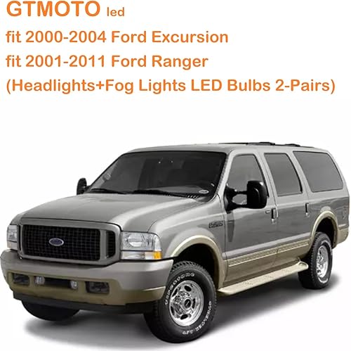 Miniatura 6 de Bombillas LED para Ford Ranger Excursion 2001, 2002, 2003, 2004, 2008, 2009, 2010, 2011, luces antiniebla H10 y combo de haz alto y bajo 9007, 6000