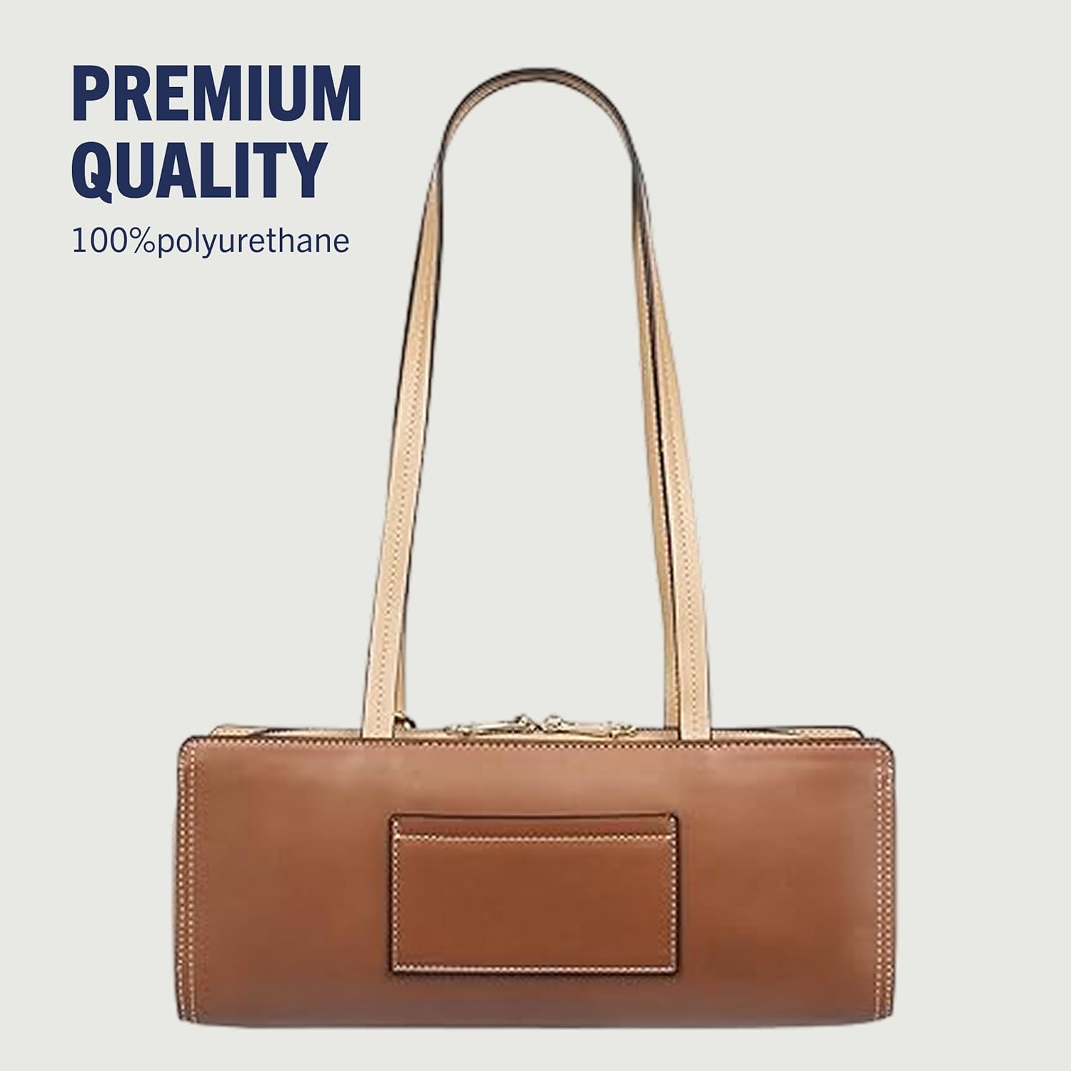 True Religion Satchel Bag, East/West Modern Structured Purse with Dual Shoulder Straps, Logo Charm and Gold Hardware - Image 5