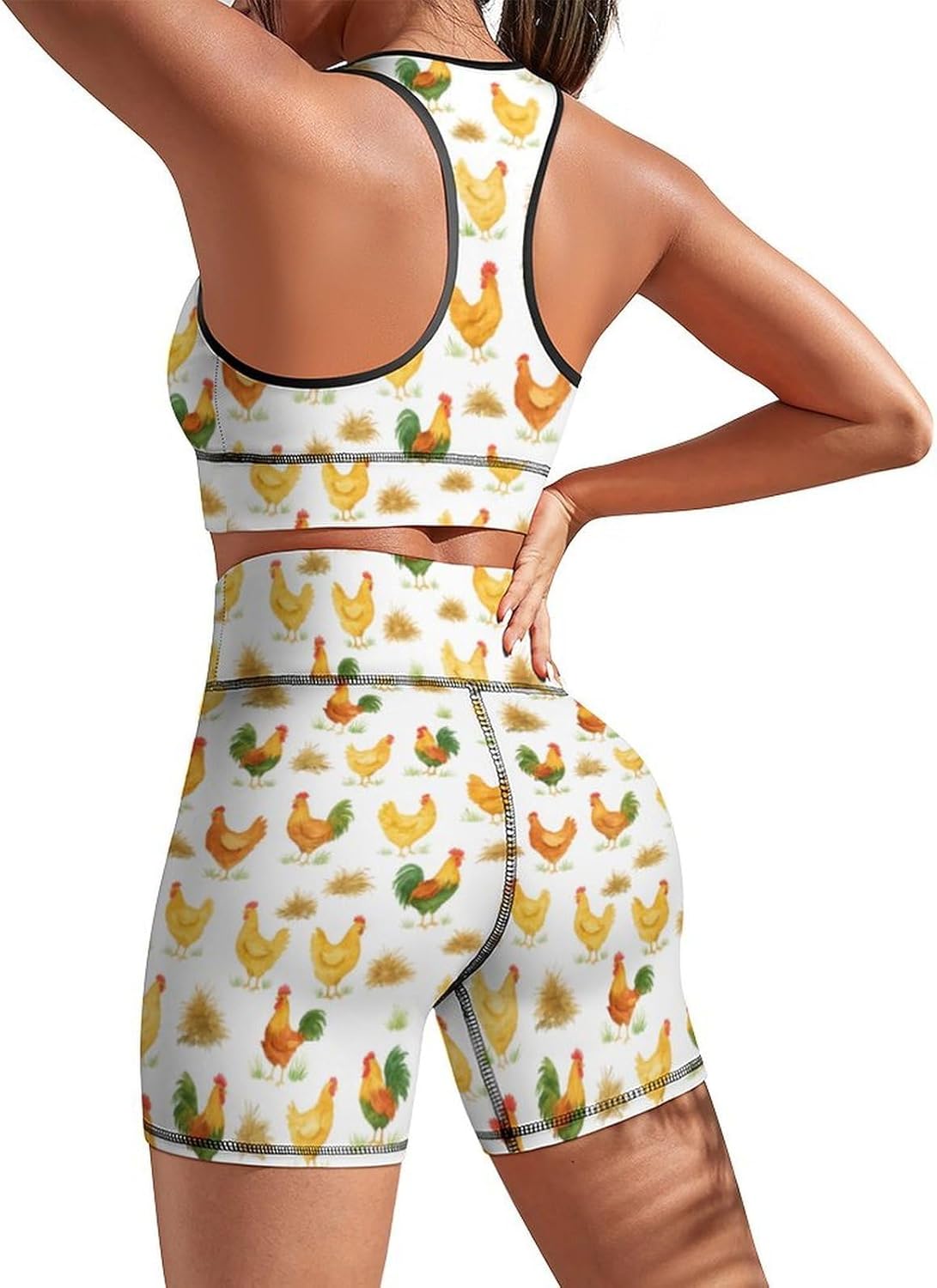 Women's Seamless Workout Set 2 Piece Yoga Outfits Active Shorts Sexy Sports Bra for Women