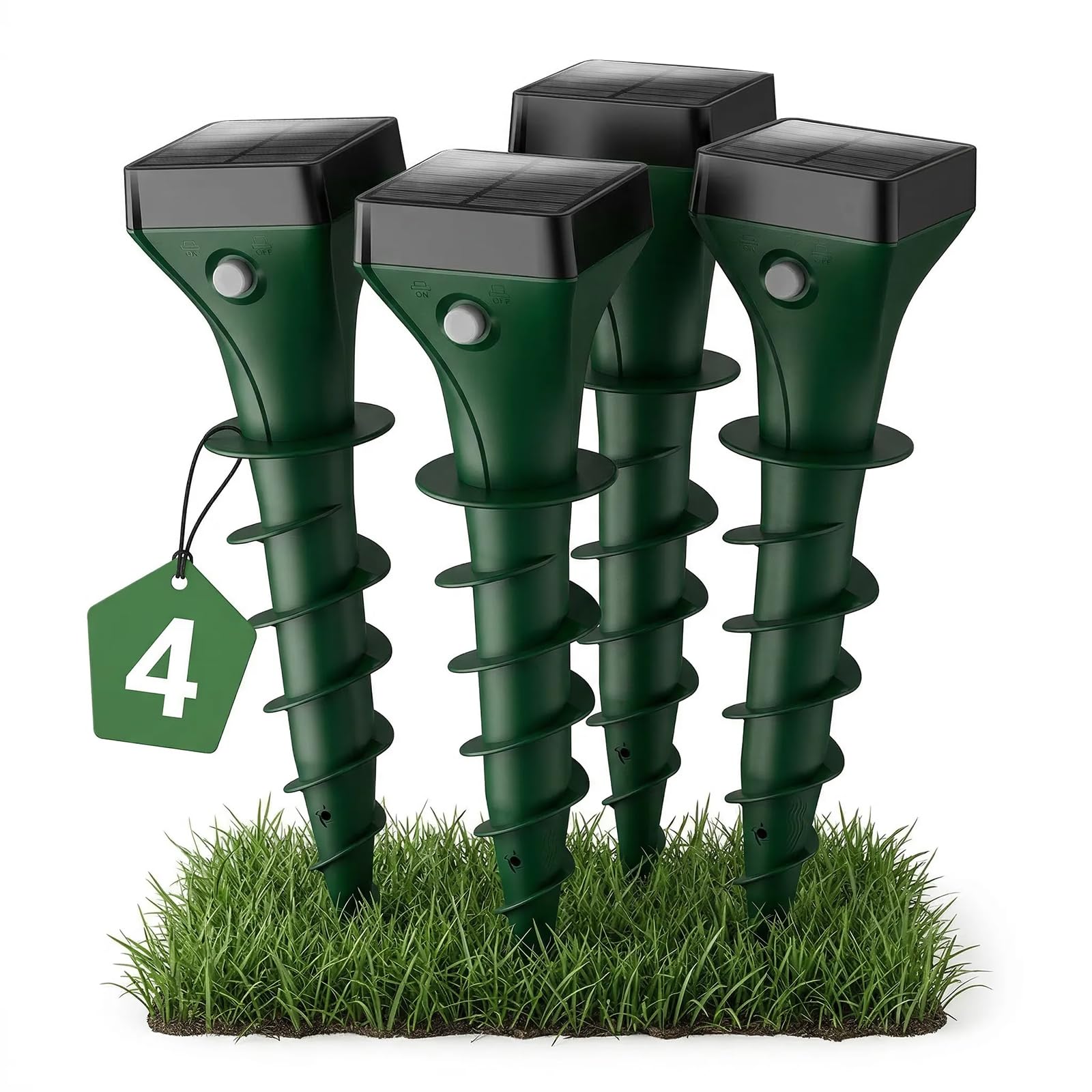 4er Pack Maulwurf Vertreiber Testsieger, maulwurfschreck Solar,Ultraschall wühlmaus vertreiben,Maulwurf vertreiben FüR Den Outdoor, Garten, Rasen WüHlmausschreck, wasserdicht und flüsterleise