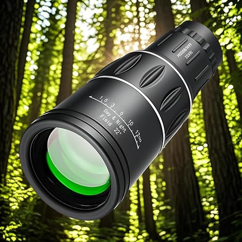 Telescopio monocular de alta potencia 16X52, monoculares compactos de prisma HD para adultos, negro