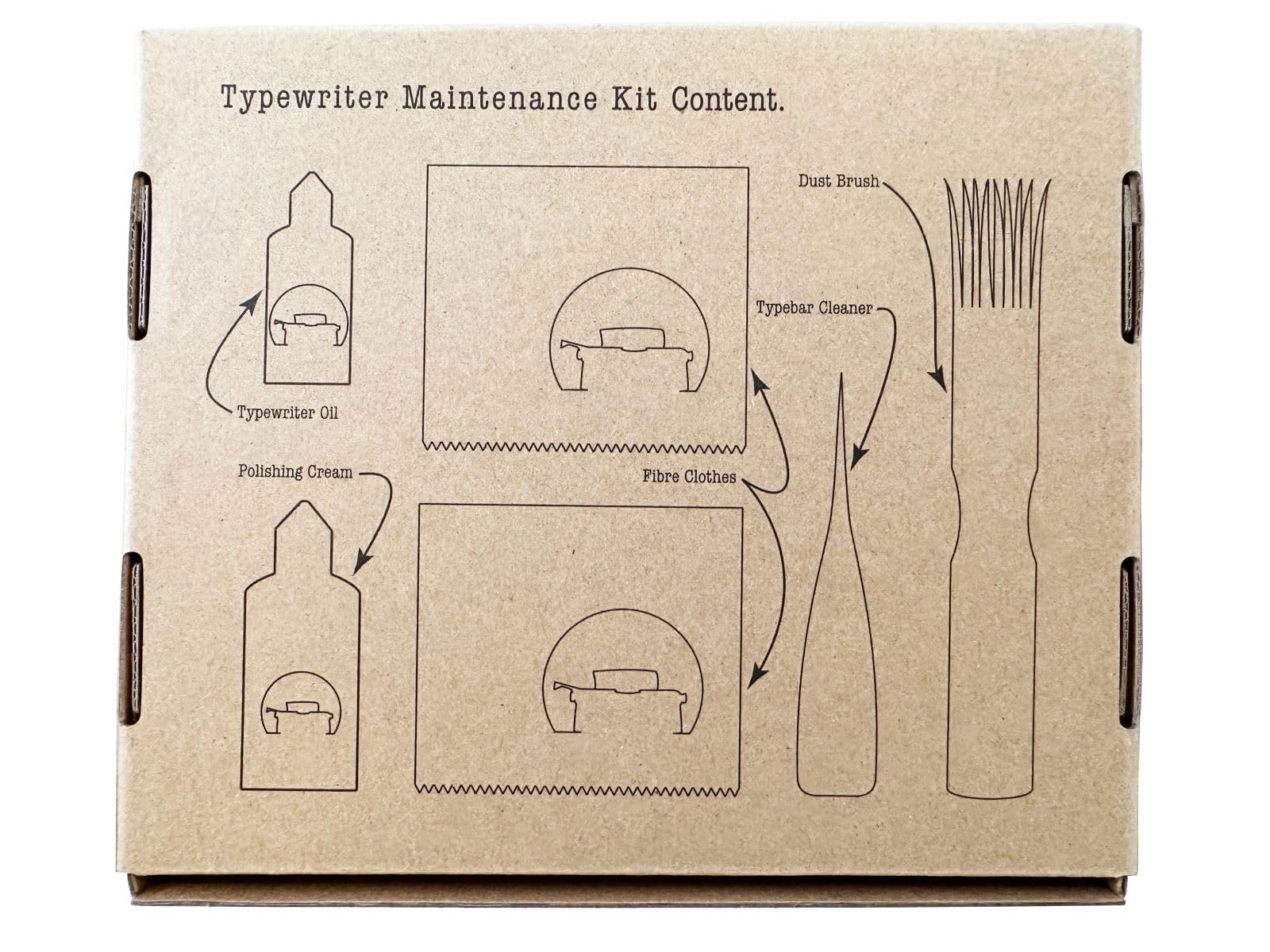 BSIE Typewriters Maintenance Kit - Dust Brush, Typewriter Oil, Polishing Cream, Typebar Cleaner, Fibre Clothes