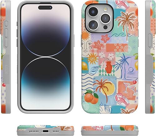 Vista 1088 de Casely Funda para iPhone 15 Pro Jardín Secreto Flores mixtas Funda atrevida Compatible con MagSafe y botón de acción Jardín Secreto Floral