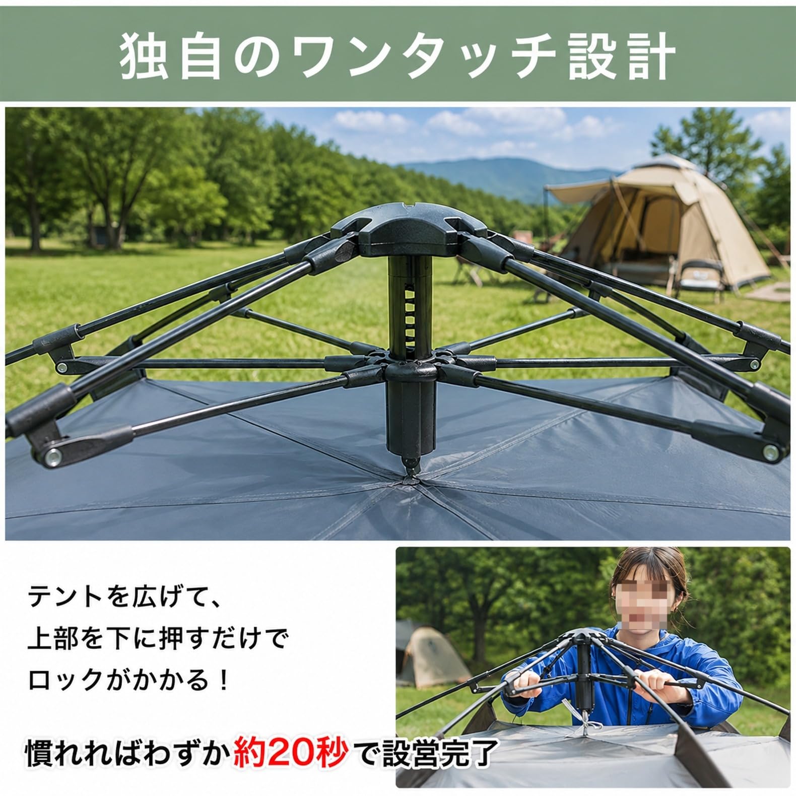 キャンプ用ドームテント グレー×ライムグリーン Amazon.co.jp: ドーム型ワンタッチテント 5人用 紫外線カット 収納袋付