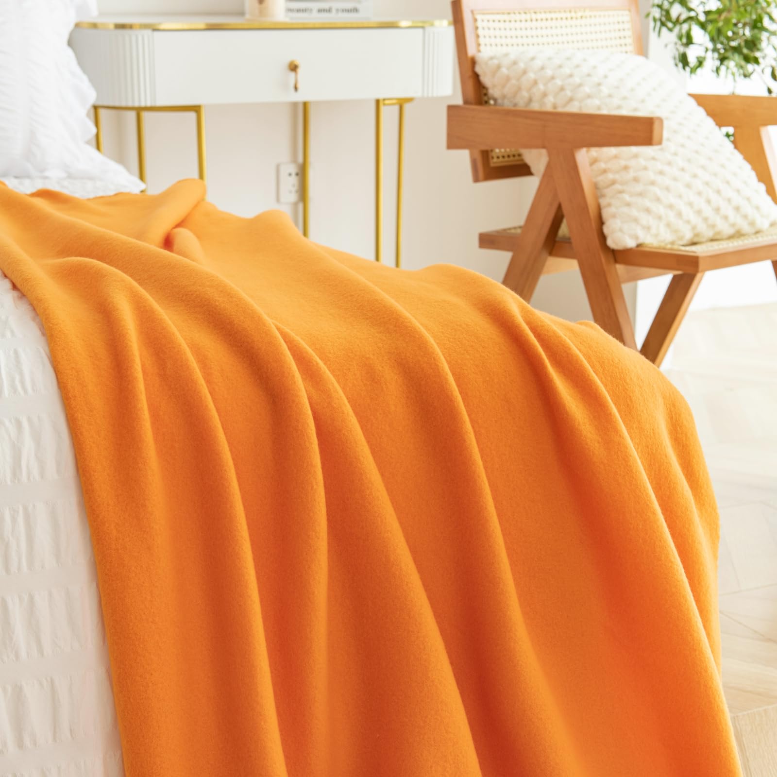 CAI TENG Coperta Plaid Morbida Coperta Plaid Divano e Singolo 6 Pezzo 125 X 150 CM Coperta Plaid Pile Matrimoniale Decorativa Coperte da Letto Viaggio Arancione