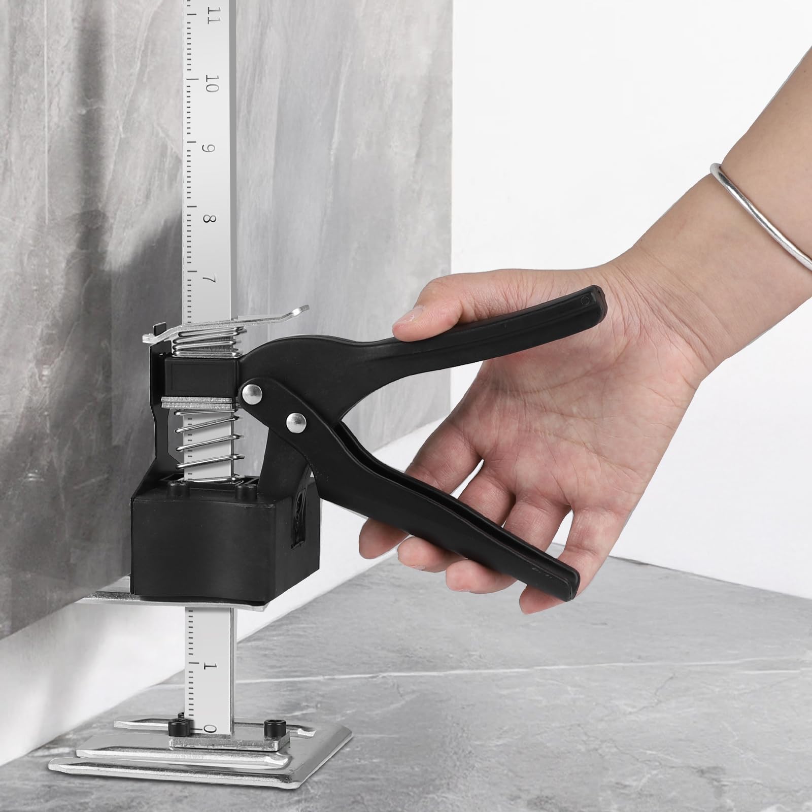 DBREAKS 35CM Arbeitssparender Arm, 2Pcs Arm Handwerkzeug Heber, Bis zu 220 kg, Möbelheber mit Skala, Keramikfliesen Höhenregler, Multifunktionale Handhebewerkzeug für Fliesenheber, Gipskartonplatten