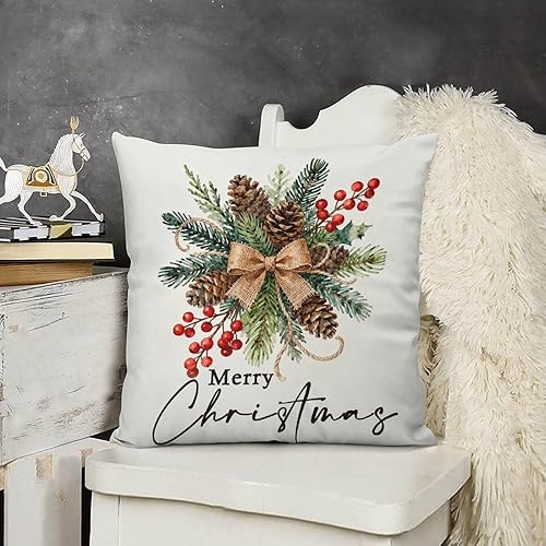 Miniatura 2 de Fundas de almohada con diseño de árboles de Navidad, 18 x 18 pulgadas, funda de almohada de invierno para sala de estar, silla, decoración de