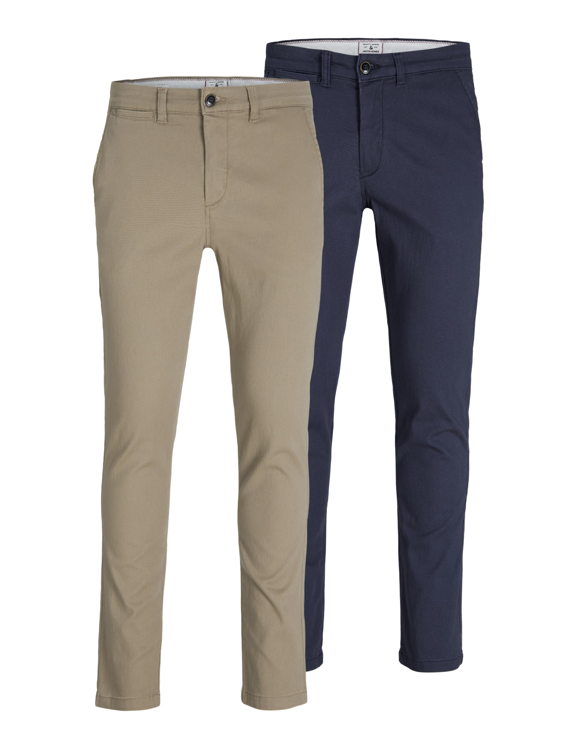 JACK & JONESMens 2 Pack Marco Chino Trousers Cotton