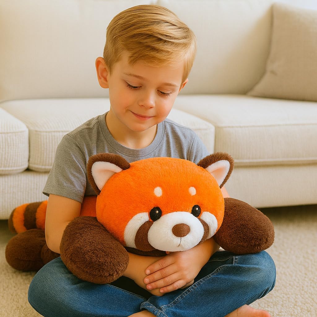 Weighted Red Panda Stuffed Animal Soft Weighted Plushes Cute Red Panda Plush Toy Birthday Gift for Boys Girls Kids Adults (20" 3.3 lbs) - Image 6