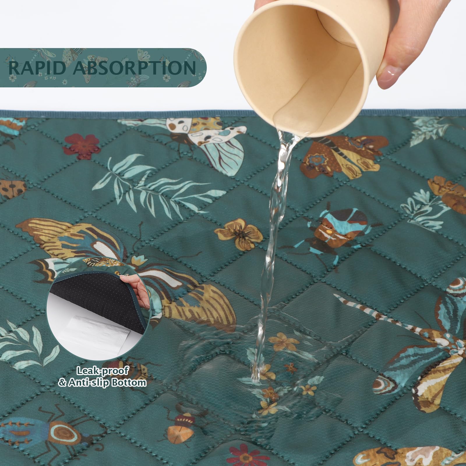 IEUUMLER 2 pezzi Tappetini Assorbenti per Cani, Assorbenti e impermeabili, Riutilizzabili educatore tappetino Pads per Cuccioli per casa, auto, viaggi EU014