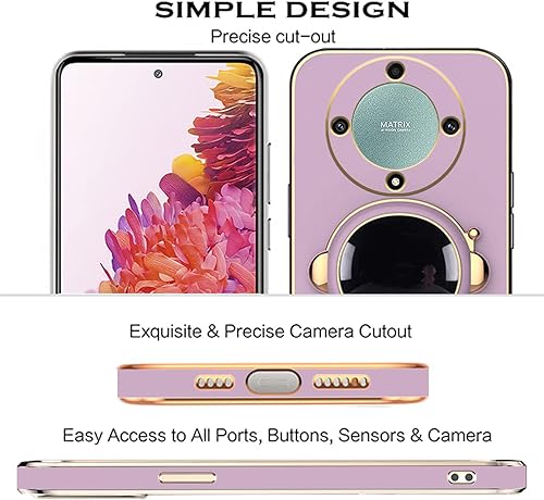 Miniatura 6 de Funda compatible con Honor Magic 5 Lite con chapado creativo de astronauta y caricaturas, color rosa, funda para teléfono Honor X9a, soporte de