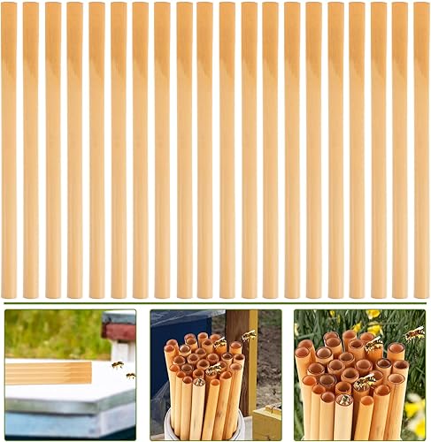 Miniatura 9 de TEHAUX Varillas de bambú, 50 unidades, tubos de cartón para abejas, tubos de repuesto para apicultores, tubos de recambio de anidación, insertos de