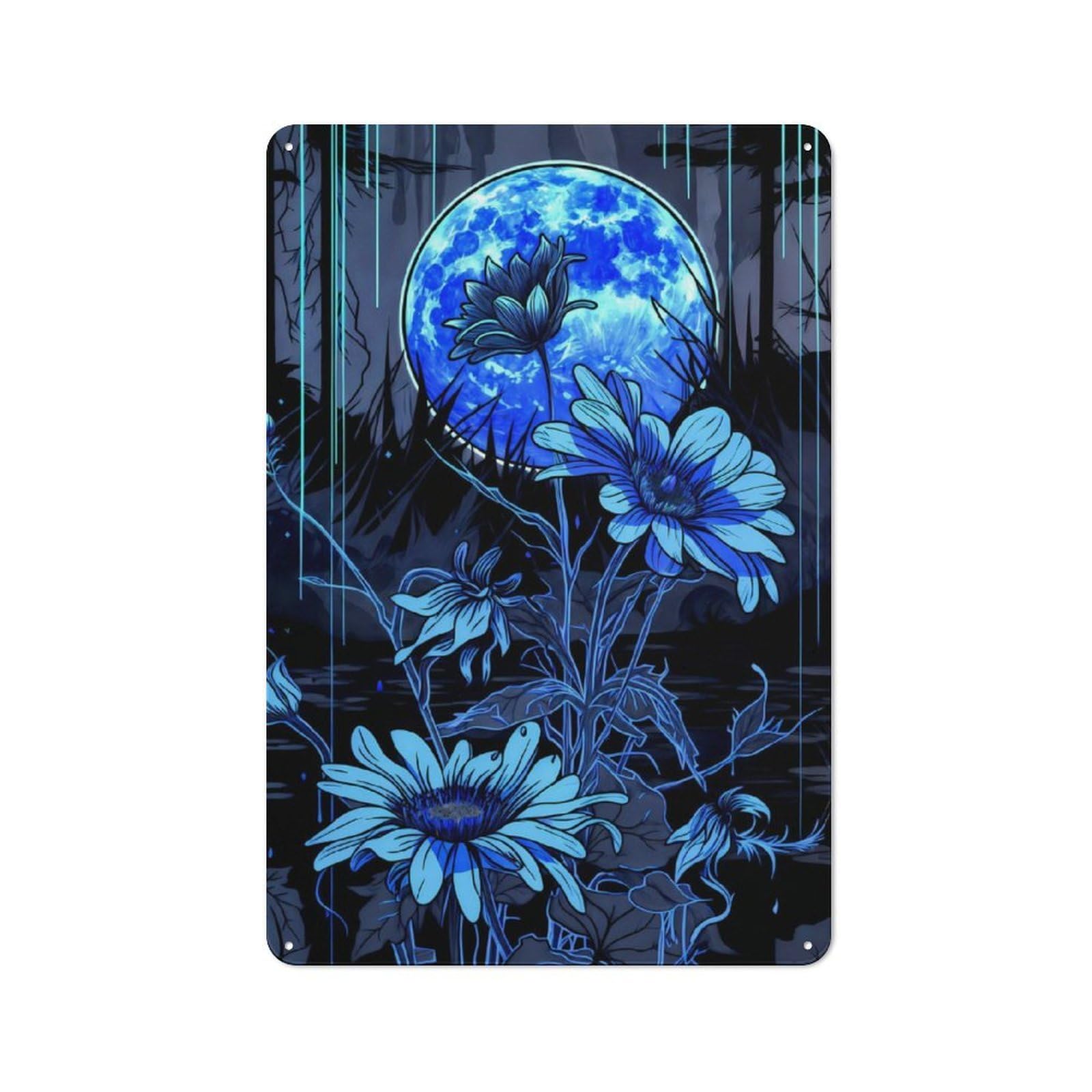 Junmoney Flower Vintage Metal Plaque 30X20cm For Dining Room Or Kitchen, For Home Decor Collectors Refreshing A Room In Autumn