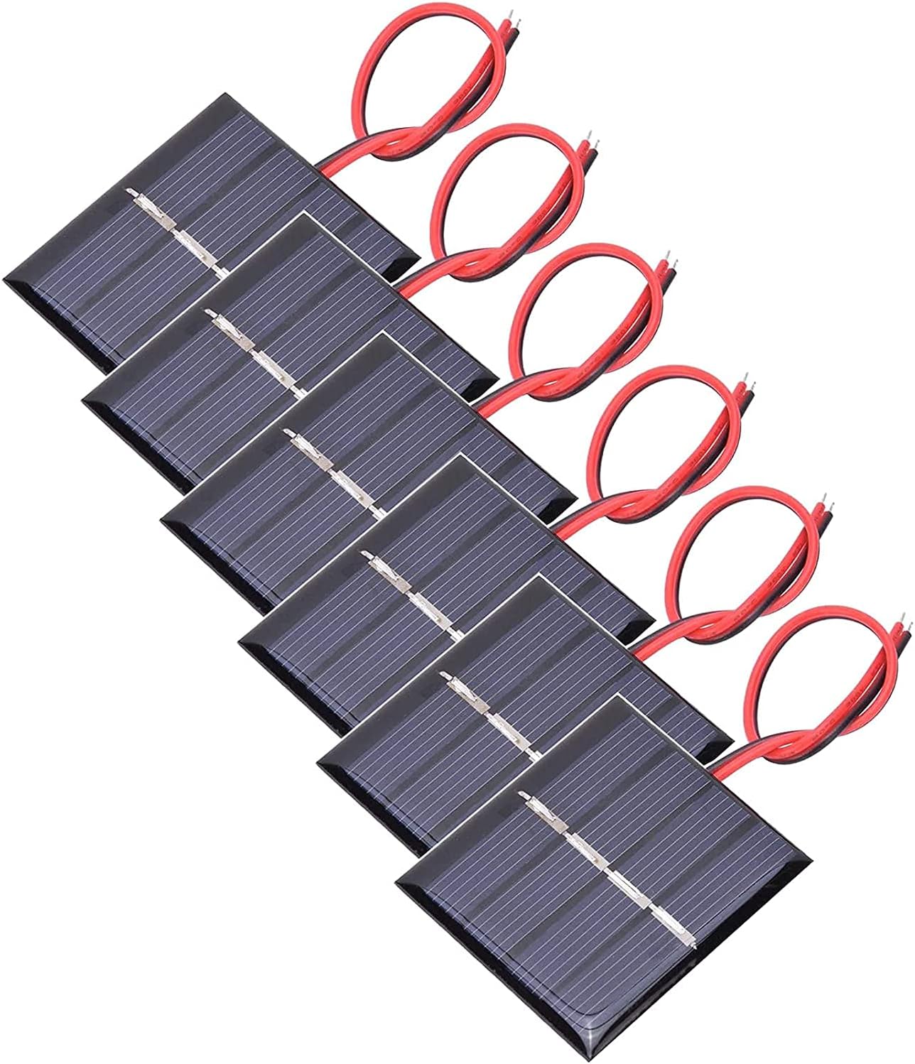 GTIWUNG 6 Pieces 3V 0.3W 65 X 48mm Micro Mini Solar Panel Cells for Solar Power Energy, DIY Home, Science Projects - Toys - Battery Charger