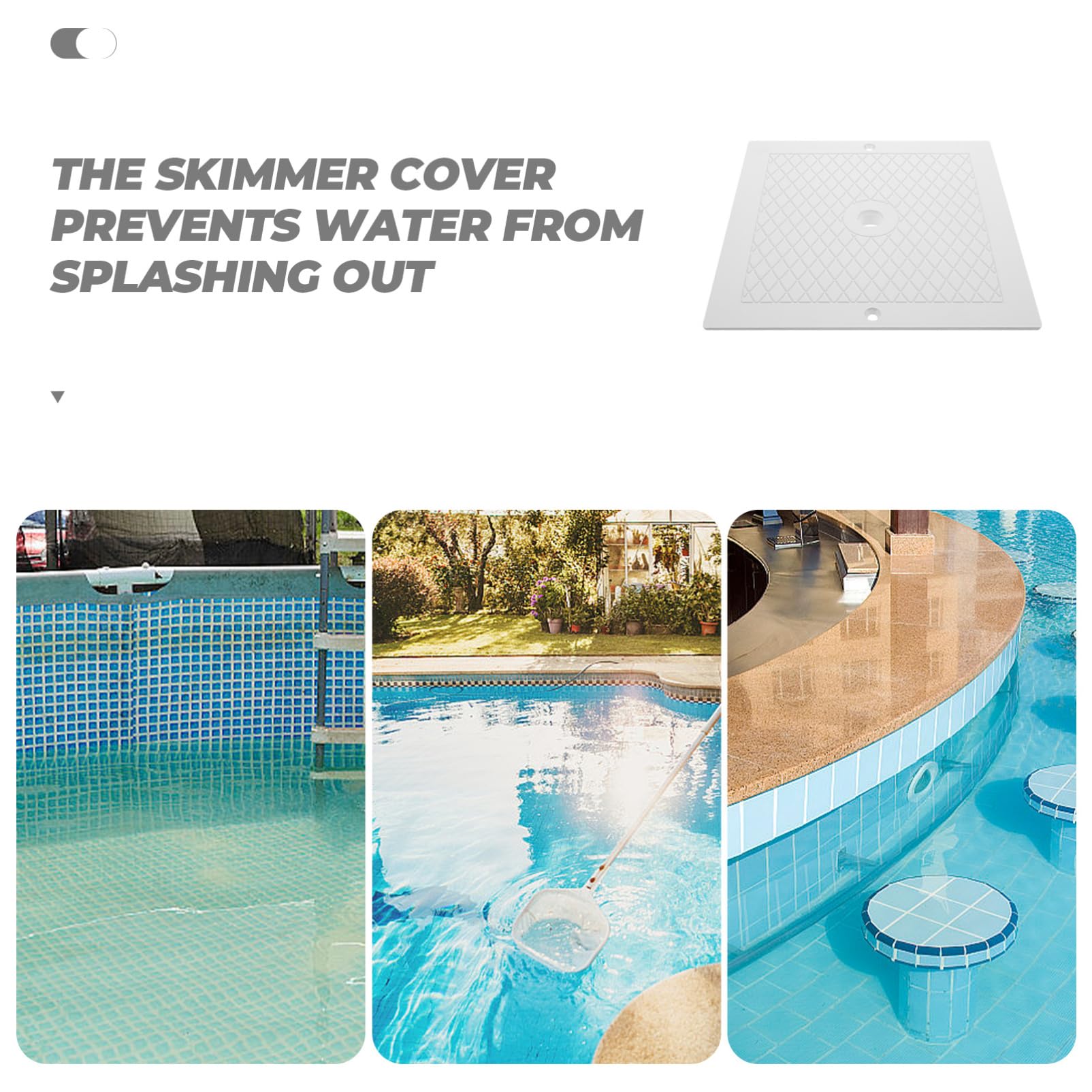 Happyyami Tapa del Skimmer de Piscina Cuadrada 10 X10 para Reemplazo, Accesorio Compatible Modelos Sp1084, Cubierta Resistente para Mantenimiento y Seguridad en Piscinas
