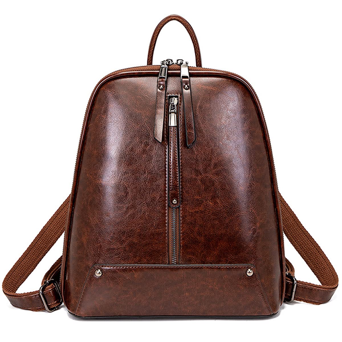 Bolsos Mochila Mujer Impermeable Cuero Bolsos bandolera Bolso Casual Viaje Mochilas Marrón