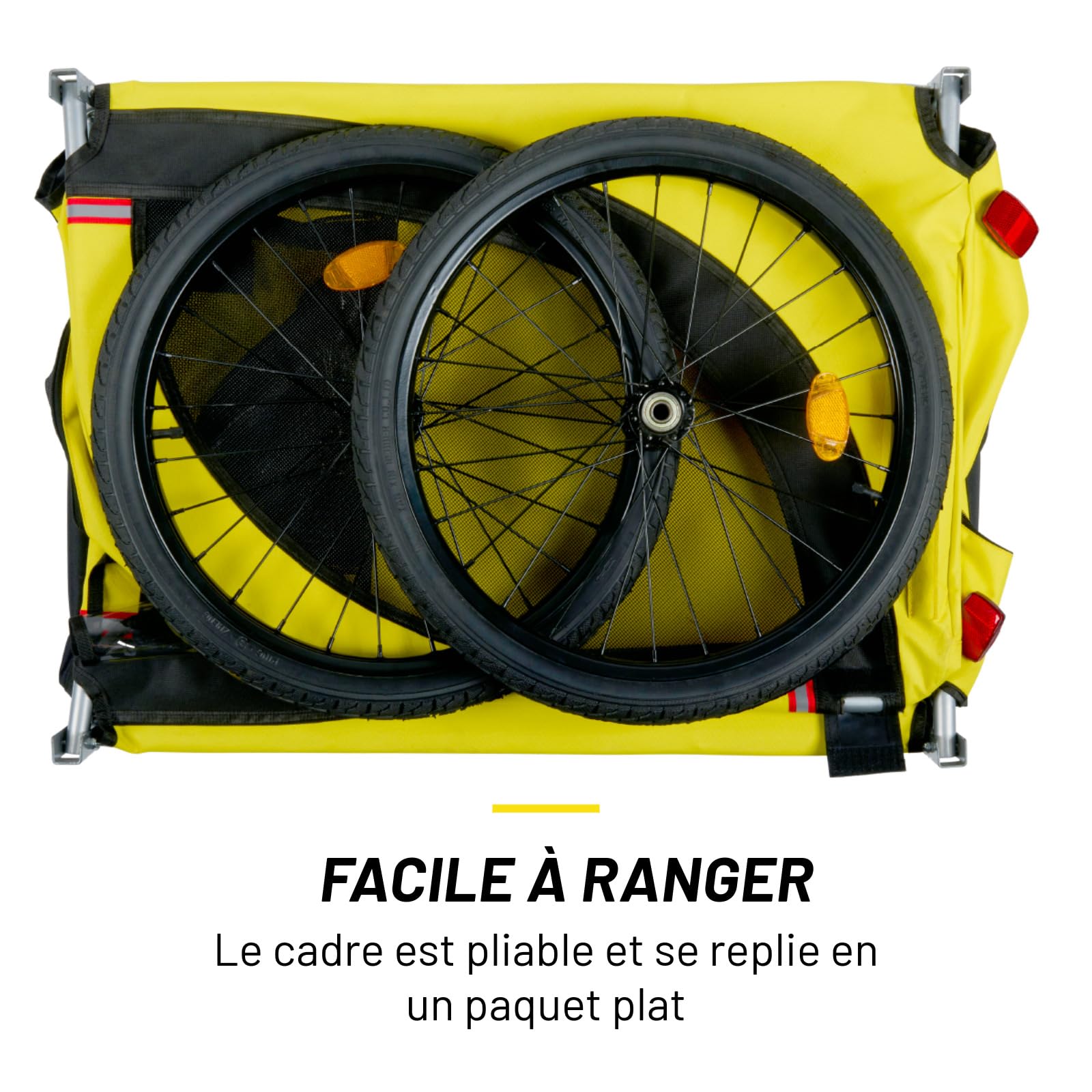 Dunlop Przyczepa rowerowa dla psów, bagażnik rowerowy dla psów, maks. 40 kg, składany bagażnik dla psa, łatwy montaż, przyczepka rowerowa dla psa z odblaskami i osłoną przeciwdeszczową