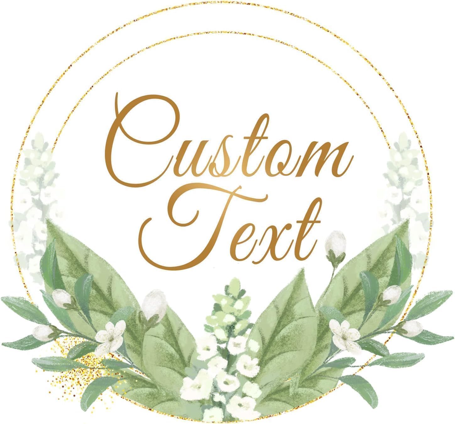 Custom Logo Stickers - Design Your Own Personalized Labels with Text, Image, & Photo - Waterproof, UV Protected, Fade & Heat Cold Resistant - Pack of 100 (Wreath 30, 76mm) โ image 1