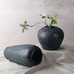 13" Tall Blue Ceramic Vase, Blue Vases for Home Decor, Rustic Large Blue Pottery Vases for Centerpieces, Blue Decorative Vases for Living Room, Table, Kitchen, and Office, Modern Blue Floor Vase
