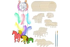 Fennoral 30 Pack Wooden Horse Crafts for Kids