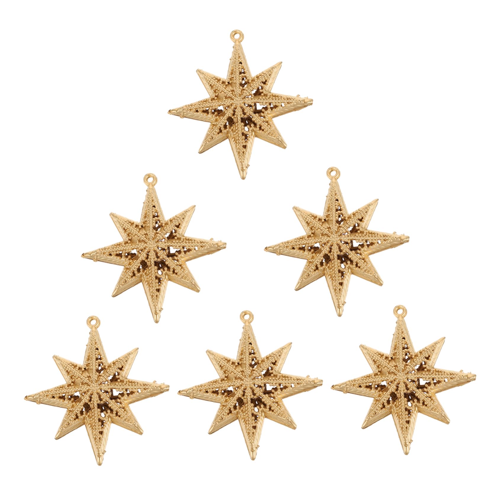 Cabilock 5 Set Ciondolo Stella Dorata Pendenti Natalizi Ciondolo Natalizio Ornamenti D'oro Per L'albero Di Natale Ornamenti Di Stelle Stella Di Natale Ornamento Natalizio Golden 6 Pezzi * 5