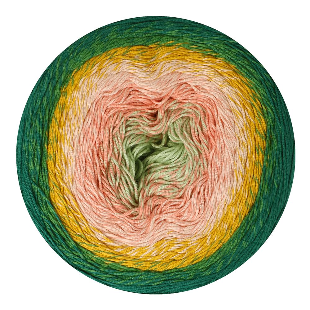Scheepjes Cotton Whirl Yarn 1000m - Colour Me Crafty (732) - Green and Pink