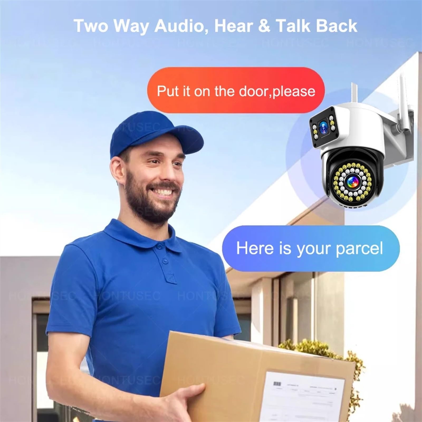 Kamera IP 2K 4MP z dwoma obiektywami kamera PTZ podwójny ekran wykrywanie człowieka automatyczne śledzenie dwukierunkowa kamera monitorująca audio-wideo(4MP Camera add 32G)