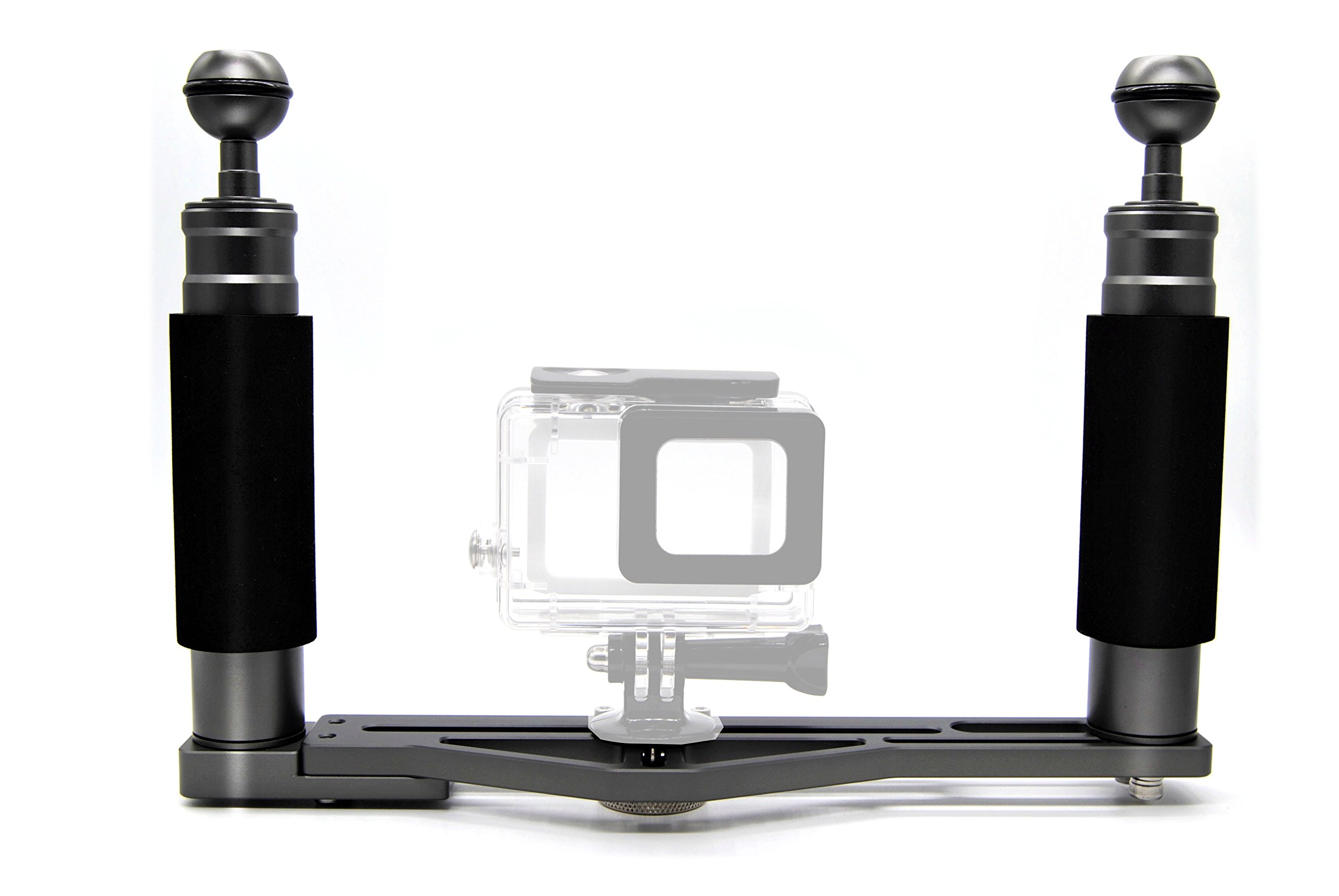 DIVTEK Dual Handheld Stabilizer Tray Handle Grip Support Extended Platform Profession for Rig Underwater Scuba Diving Dive Camera Housings/GoPro/Dome Port/Strobe