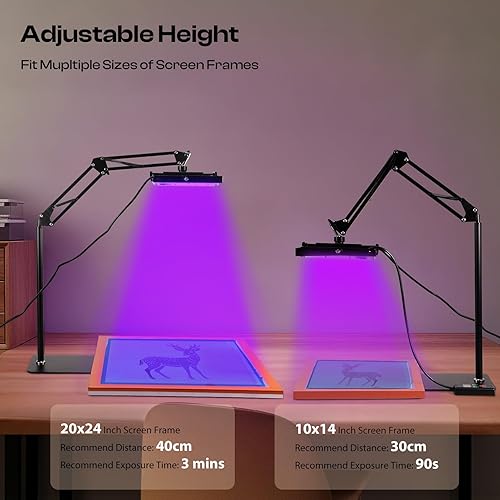 Miniatura 4 de Caydo Unidad de exposición LED de 100W para serigrafía, luz de impresión de pantalla UV con soporte ajustable y dispositivo de sincronización