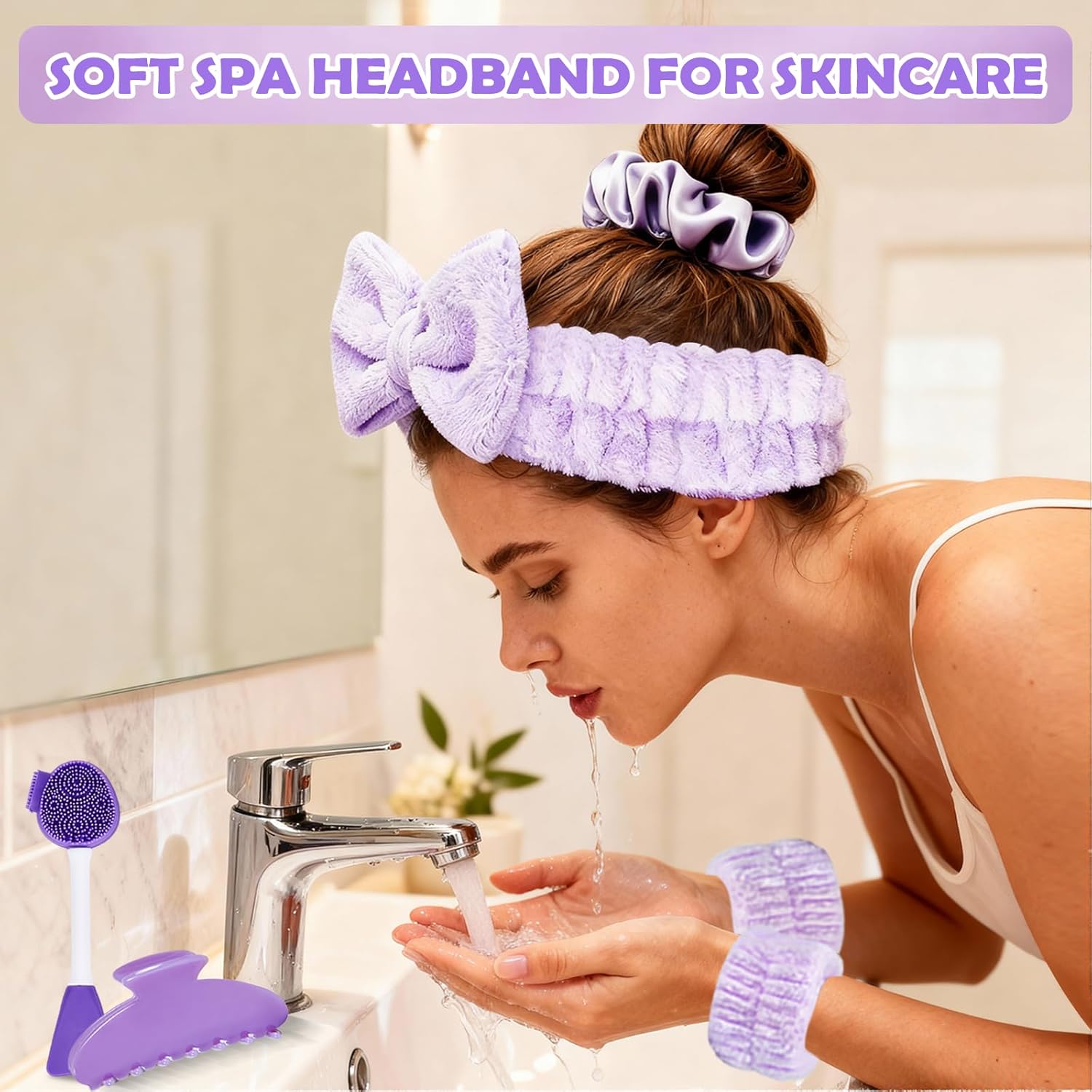 Purple Spa Gifts for Women – Self Care Spa Basket with Bath Accessories, Lavender Themed Relaxation Kit – Valentines Day Gifts for Her, Girlfriend, Wife, Sister, Friends & Teenage Girls - Image 4