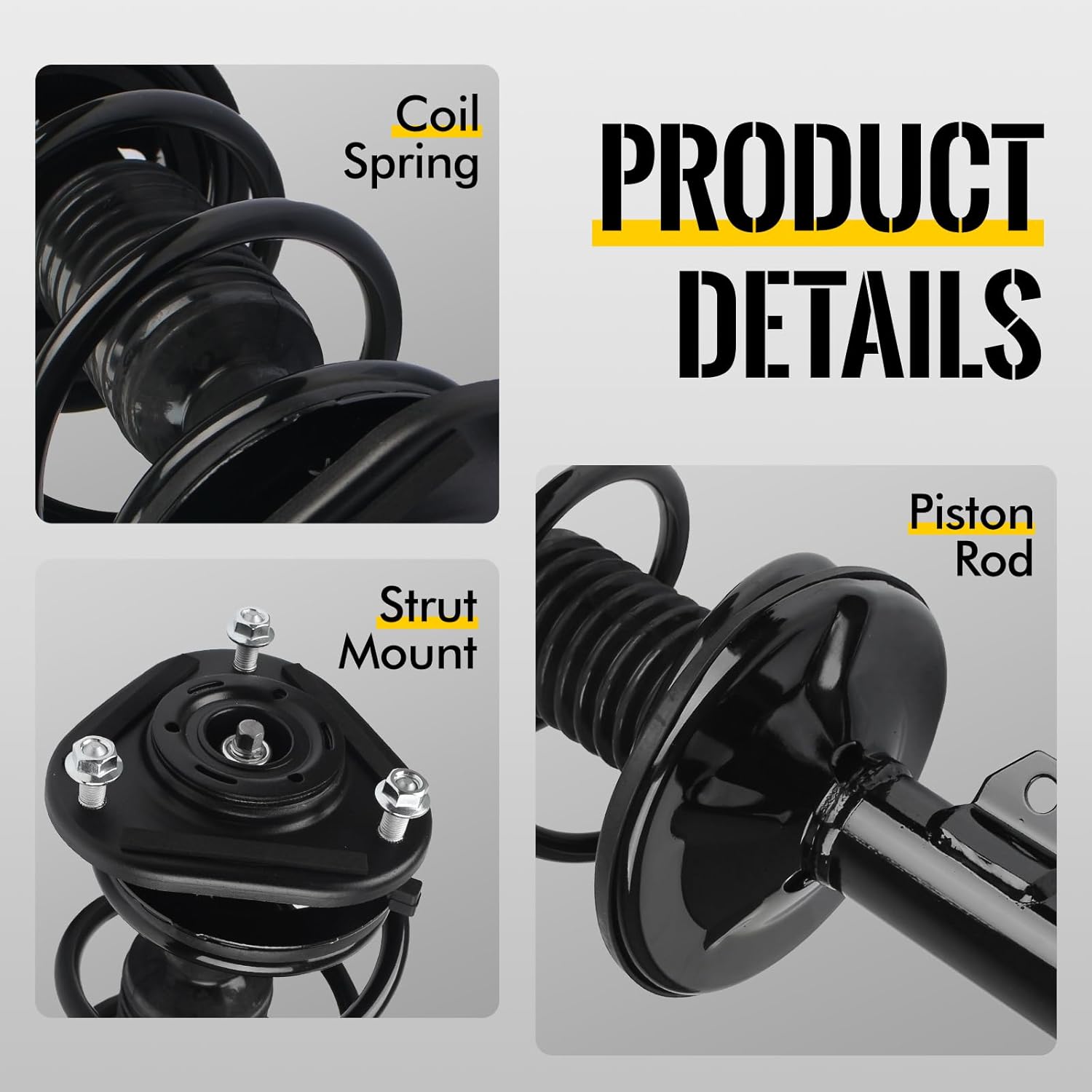 KUSATEC Front Pair Complete Struts Shock Absorber fit for 2009-2013 Toyota Corolla Matrix, 472598 472597 Left/Right Struts with Coil Spring Assemblies