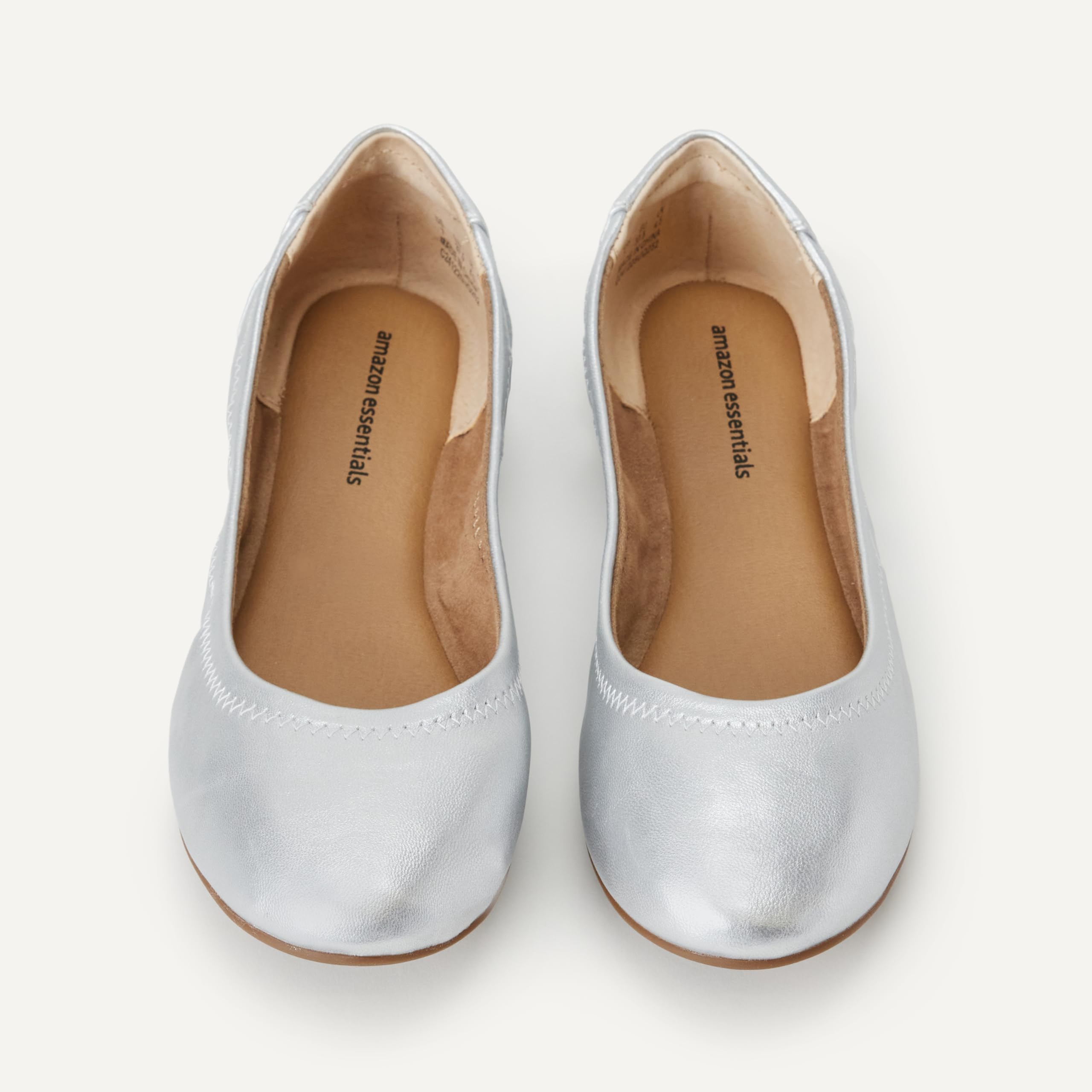 Amazon Essentials Ballerine Belice da donna, argento, 42