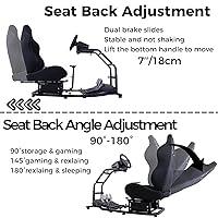 Vista 3 de Hottoby Driving Wheel Stand Racing Cockpit with Racing Seat Fit for PCXboxPS4 Racing Simulator Stand for Logitech G25 G27 G29 G920 G923 Thrustmaster