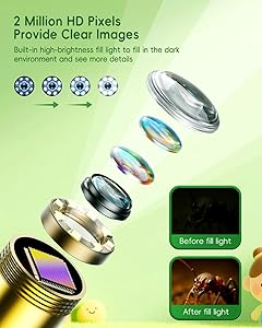 Borescope Snake Camera with Light for Kids, Outdoor Educational STEM Toys, Science Gifts for 5 Year Old Boy, Camping Nature Activities, Best Birthday Gift for Boys, Girls Ages 4,5,6,7,8,9,10(Green)