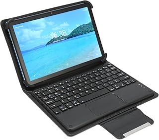 Luqeeg Tablet de 10,1 polegadas, tablet 2 em 1, com teclado, com capa para 12, MT6755 8 Core CPU, 2.4/5G WiFi, 8+256GB, BT, bateria de 7000 mAh (plugue dos EUA)