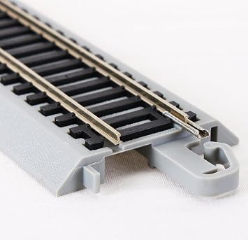 Bachmann Trains - Snap-Fit E-Z TRACK 3 STRAIGHT TRACK (4/card) - NICKEL SILVER Rail With Gray Roadbed - HO Scale | Snap-Fit E-Z Track, 3 Straight Track (4/card), Nickel Silver Rail With Gray Roadbed, 44512