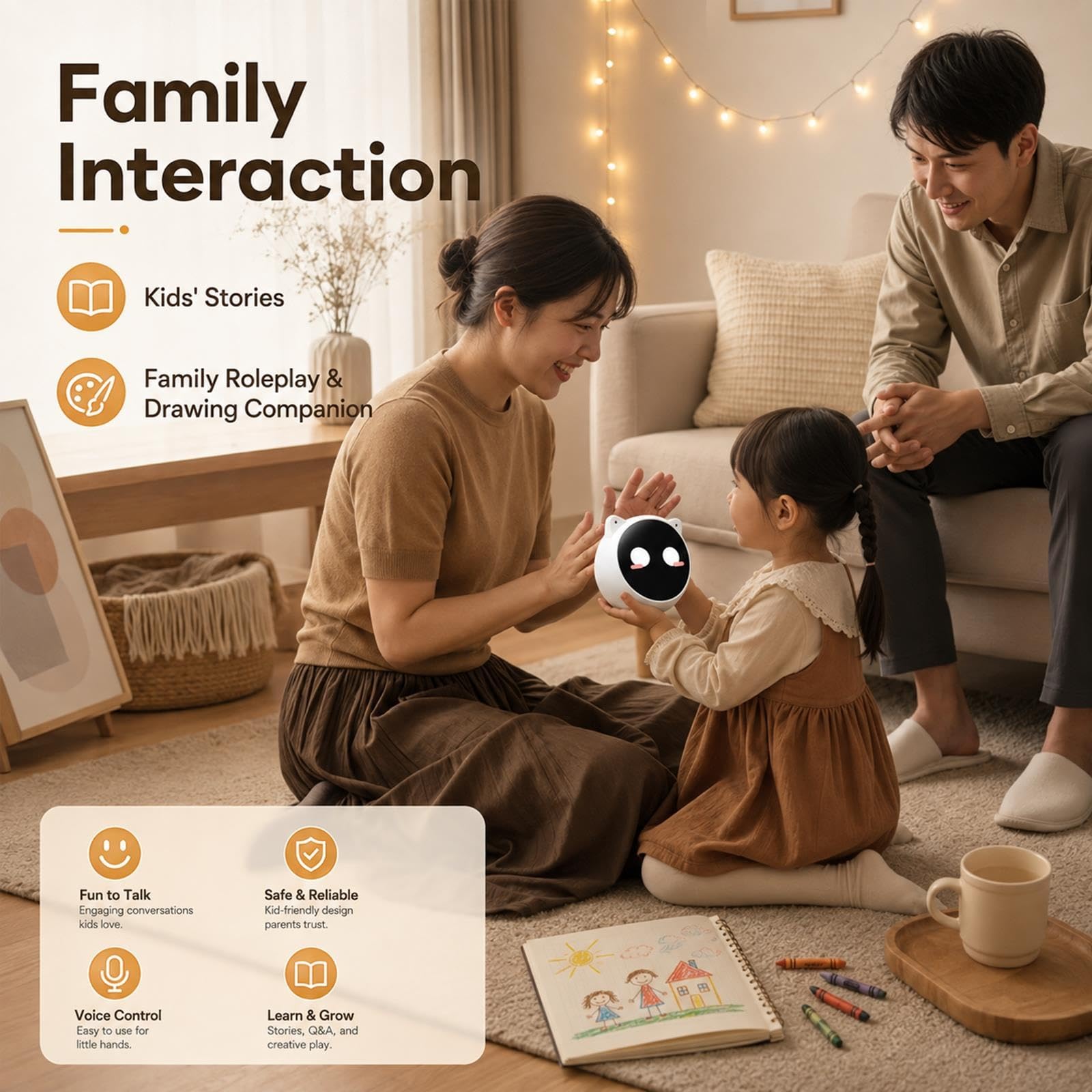 Robot Compagno IA da Scrivania - Gadget Umanoide Intelligente per la Casa