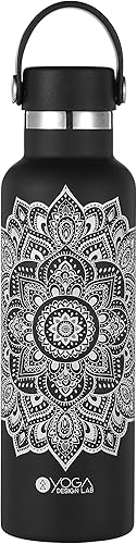 Yoga Design Lab La botella de agua  Acero inoxidable 188 duradero aislado de alta calidad, diseñada para mantener los líquidos fríos durante 24