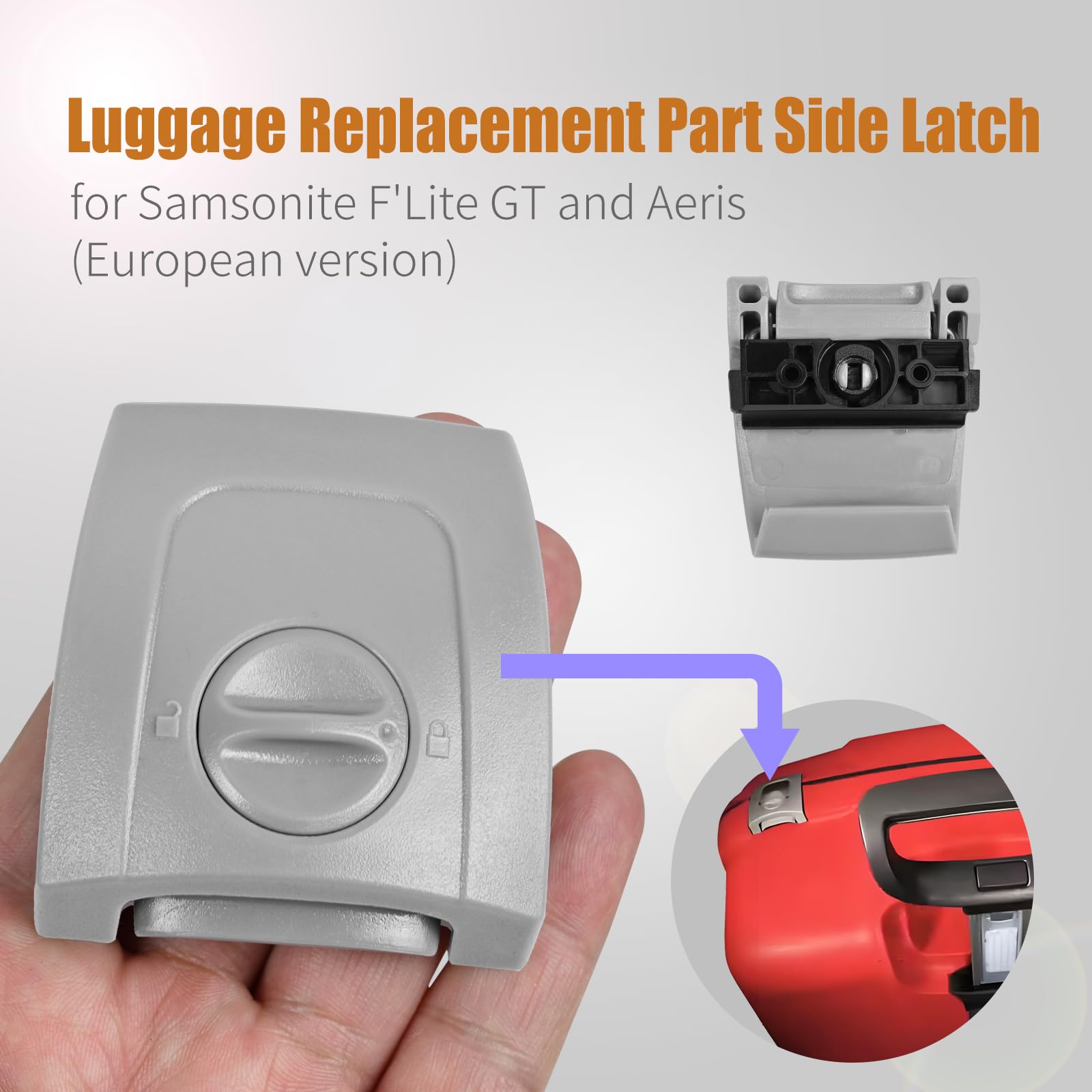 Loquet latéral de bagage compatible avec Samsonite F'Lite GT et Aeris | XQK Loquet latéral pour bagages compatible avec Samsonite F'Lite GT 4842 Series et Aeris (version européenne)