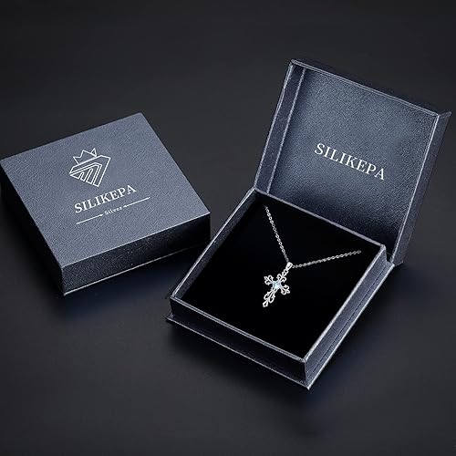 Miniatura 7 de Collar de cruz para mujer de plata de ley 925 con colgante de cruz con piedra lunapiedra natal, collar de cruz irlandesa, regalo para mujer