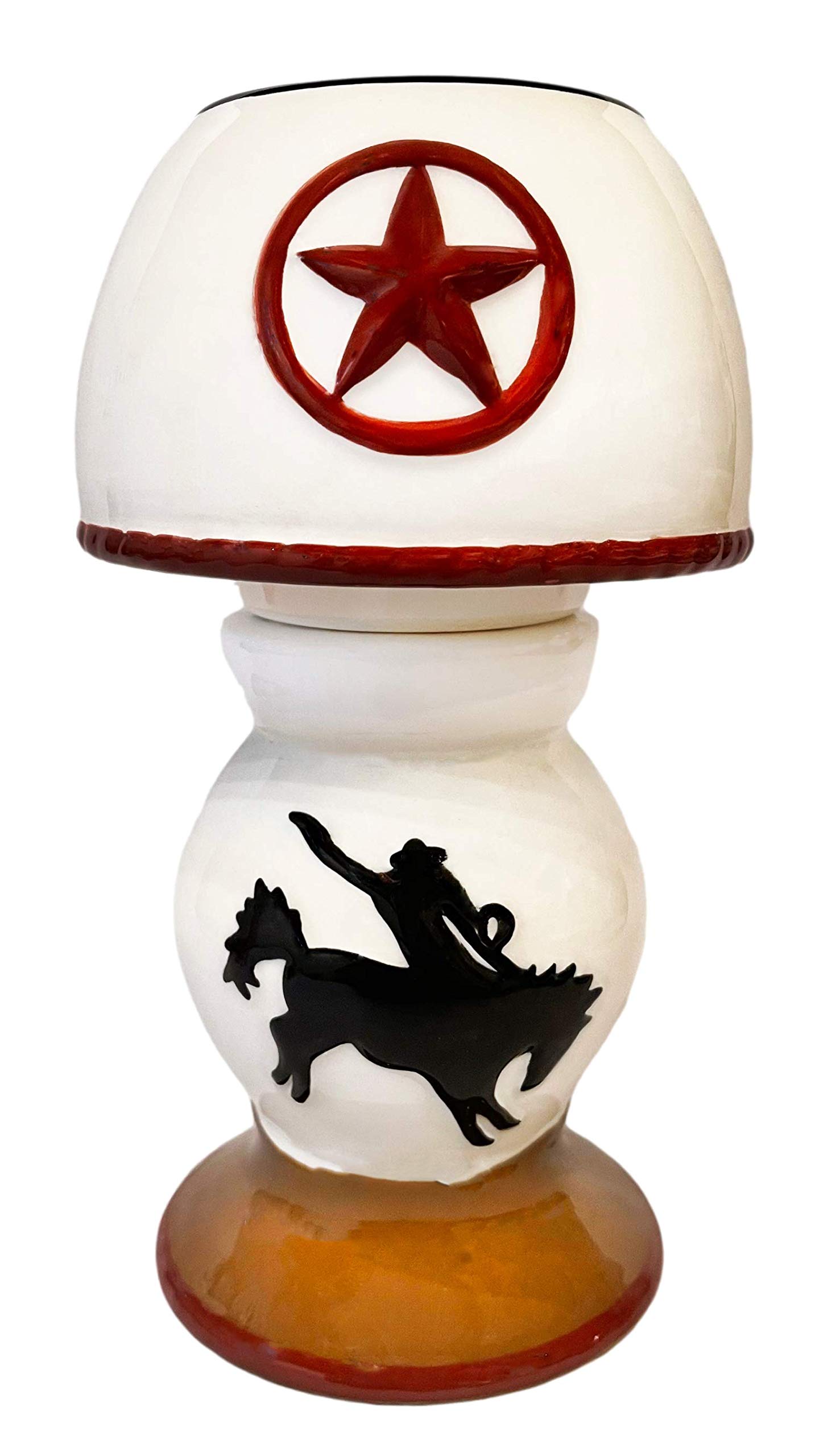 T-Light Holder, Ceramic 2-Pieces Set, Cowboy, 8" H'
