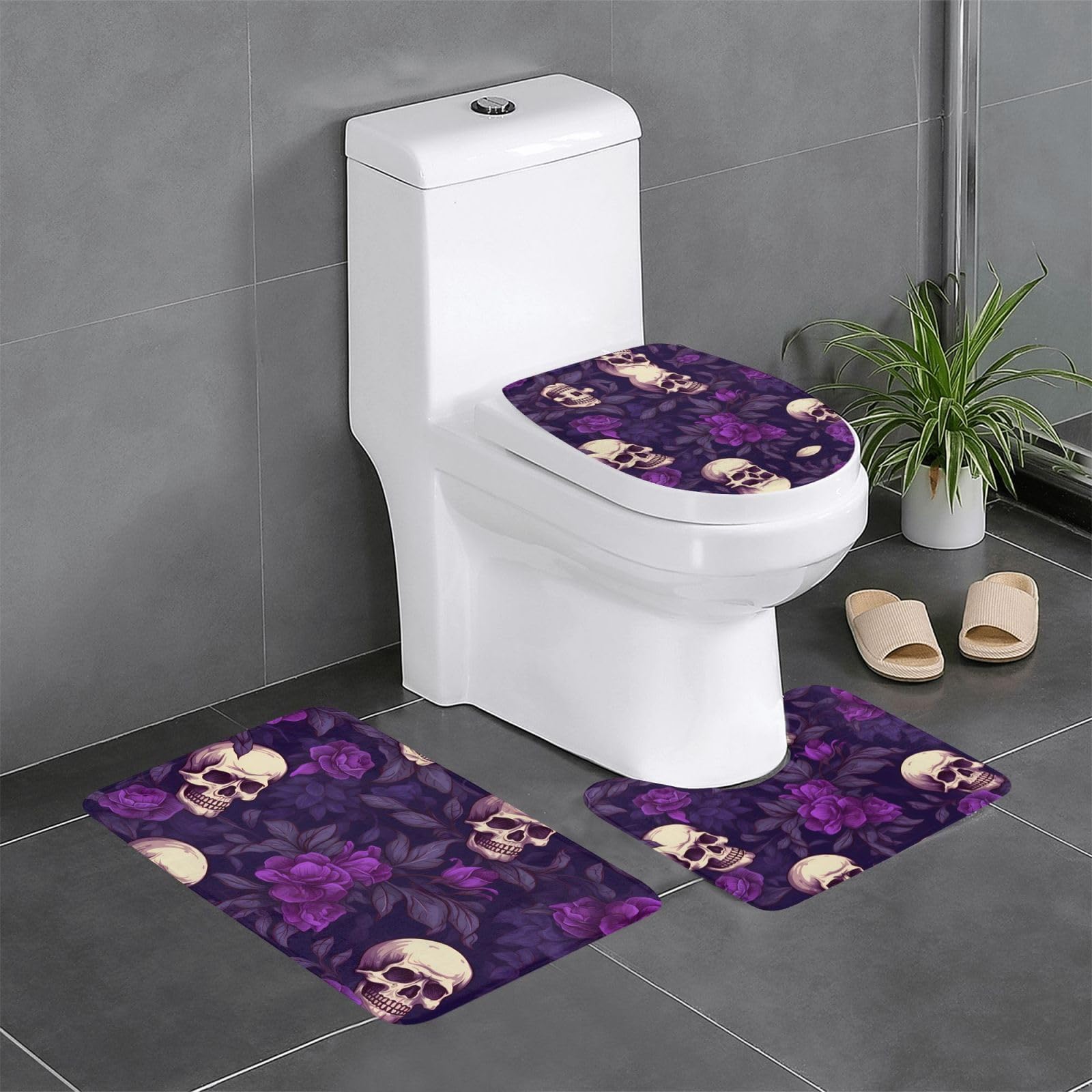 Tapis de salle de bain antidérapants résistant à l'eau pour WC et douche