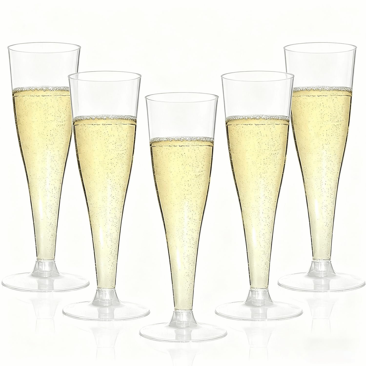 20 Pack Champagne Flutes Plastic Wine Glasses Disposable, 4.5 Oz Gold Rim Mimosa Glasses for 2026 Engagement Wedding Birthday Bar Soccer Football Party Supplies, Bulk Toasting Cocktail Cups — Amazon image 14