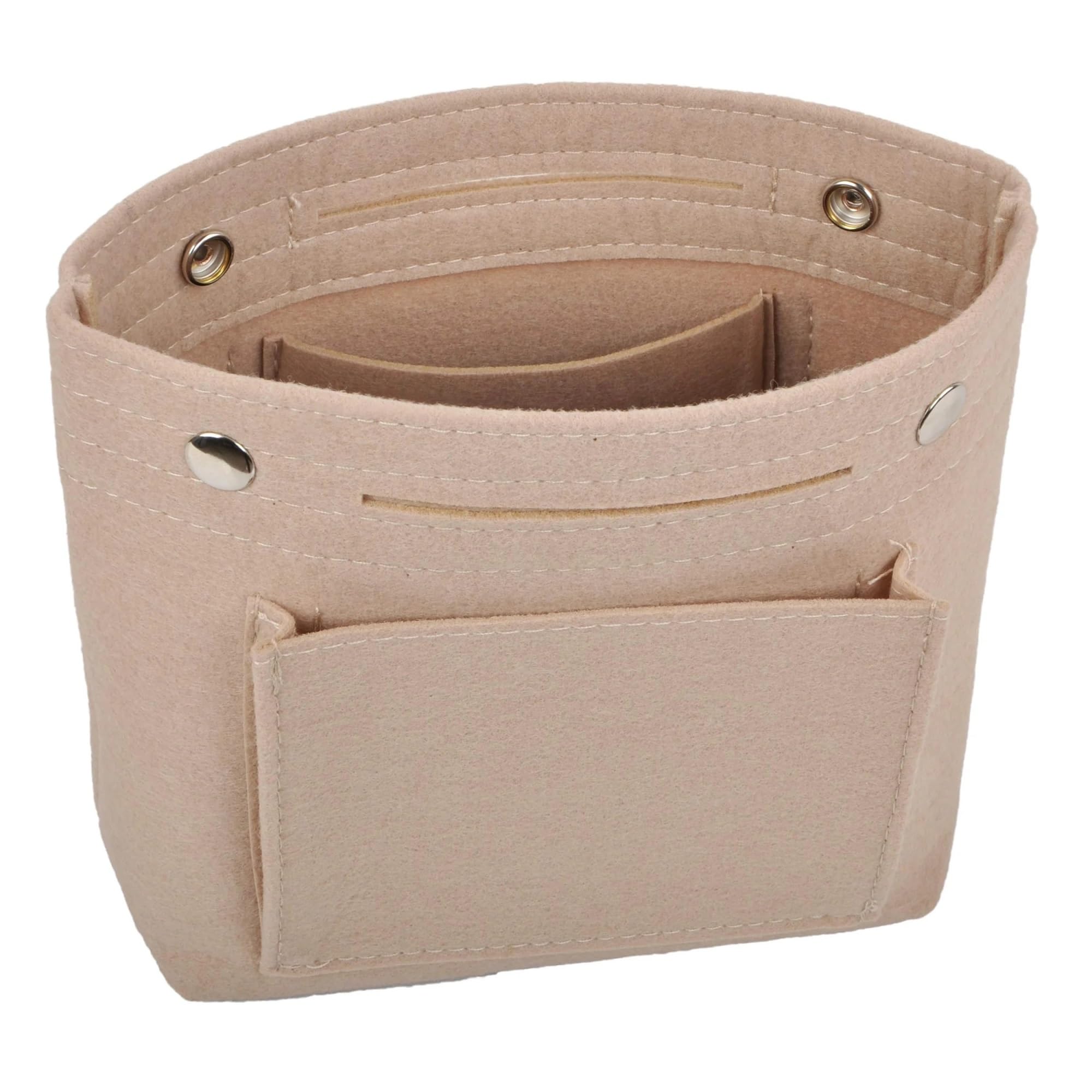 Jcxioc Women's Beige Handbag Organiser Insert Mini Slim Small Felt Purse Organizer Insert Inside Handbag Tote Pocketbook For For Handbags(Beige)