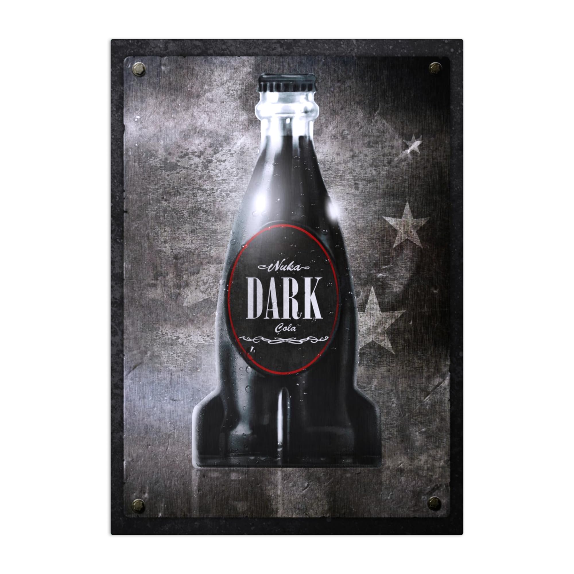 Displate – Poster in metallo – Montaggio magnetico – Fallout – Nuka Cola Dark – Dimensione L – 67,5 x 48 cm