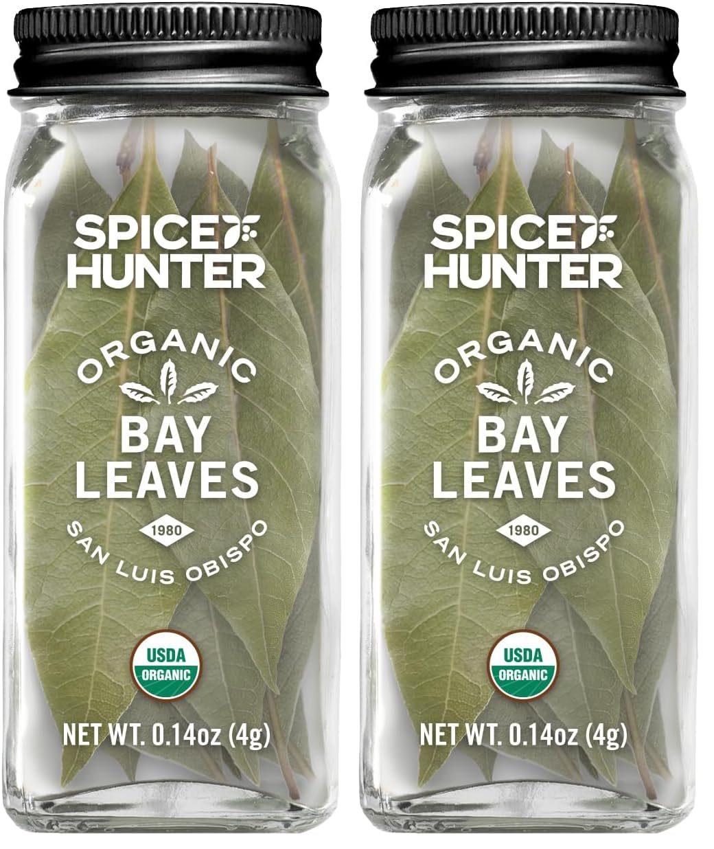 The Spice Hunter California Bay Leaves, Whole, Organic, 0.14-Ounce Jar (Pack of 2)