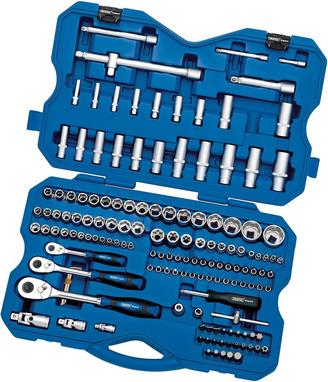 Draper 02363 149-Piece Professional Metric Square Socket Set with 1/4, 3/8 and 1/2-Inch Drive