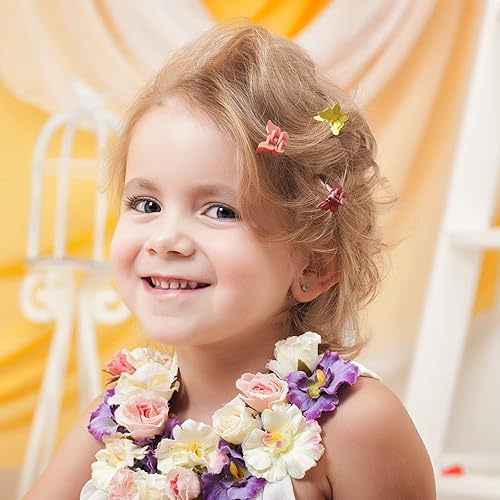 Miniatura 7 de Tiweio 100 pinzas para el cabello, mini pinzas de mariposa para niñas y mujeres, 18 colores mate surtidos, clip de mandíbula antideslizante,