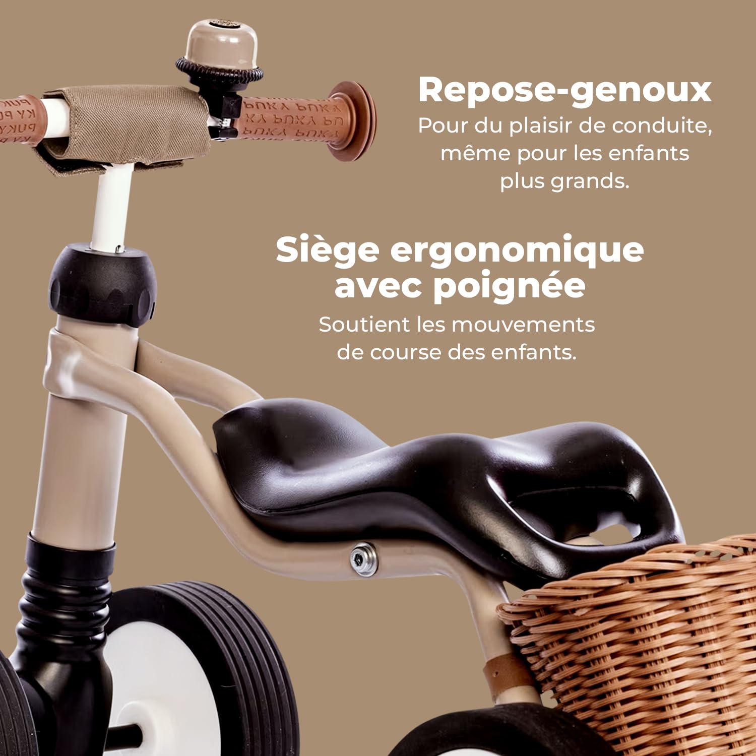 PUKY WUTSCH Bundle Sable Poussiéreux | Draisienne Bebe 1 an | Velo Bebe sans pédales | Draisienne evolutive avec poignées sécurité, siège Ergonomique, Roues silencieuses, Cloche & Panier | Jouet bébé