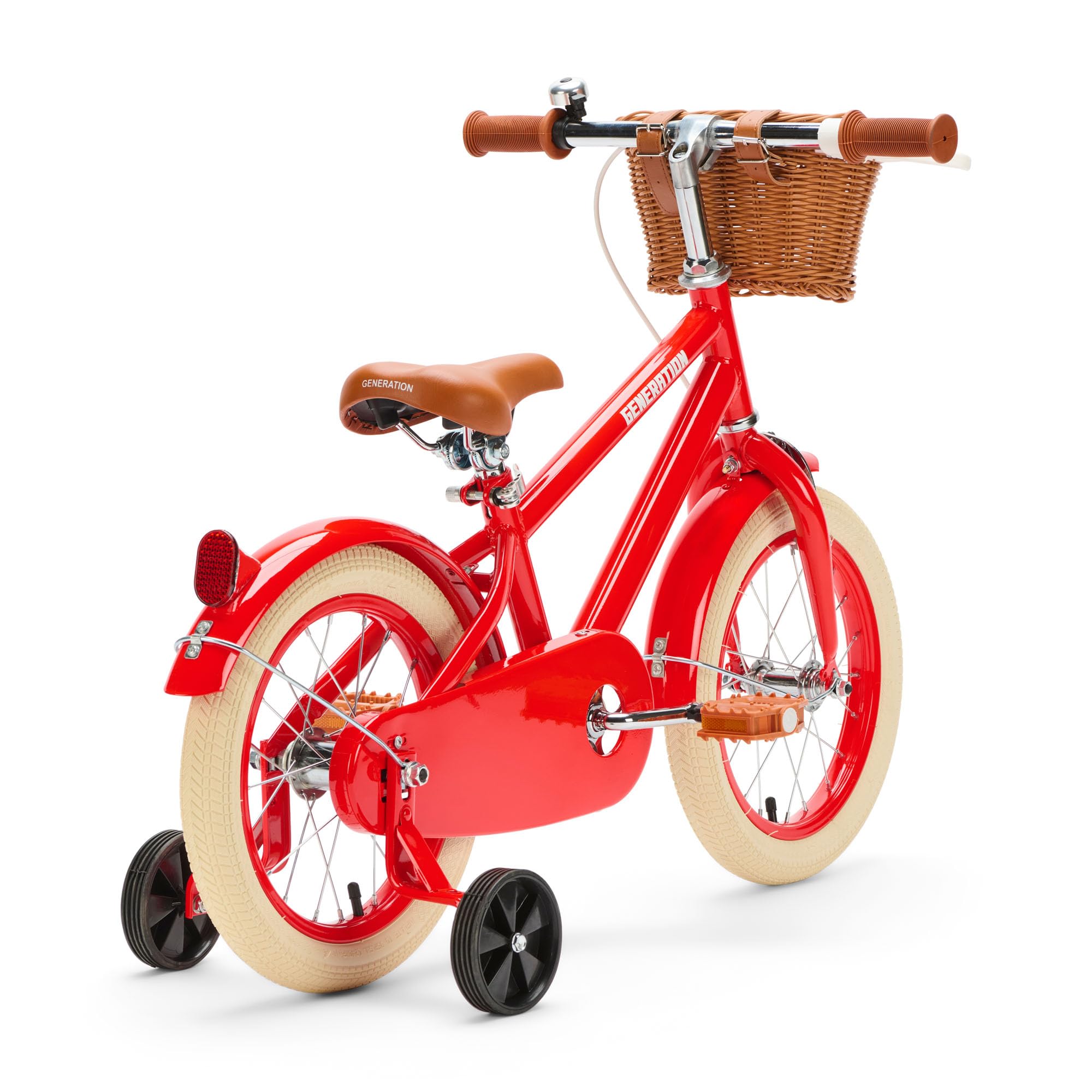 GENERATION Retro 14 Pouces Rouge – Vélo pour Enfants avec Panier